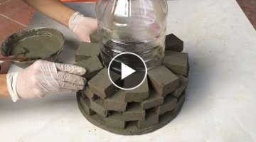 Project Cement at home Easy | Build flower pots craft Impressive | Ideas Creative garden design