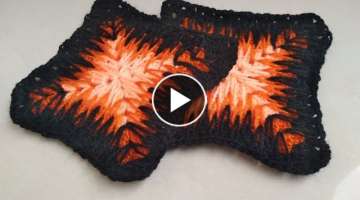 How to Crochet Beautiful Mosaic square | Unique square crochet pattern - Lava