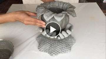 Ideas For Making Cement Pots From Gloves And Cloth 