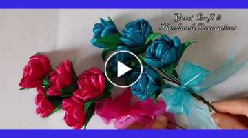 DIY Ribbon Roses bouquet