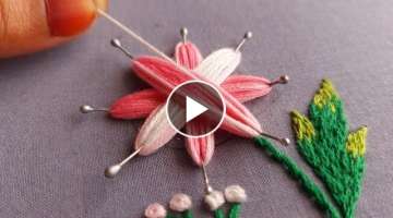 Hand embroidery:beautiful flower design with new trick 2022