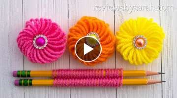 How to Make an Easy Flower - Beginner Finger Embroidery Trick with Yarn