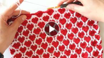 Crochet Cute Hearts Stitch