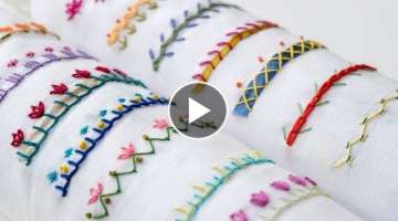 14 Hand Embroidery Borders for Beginners 