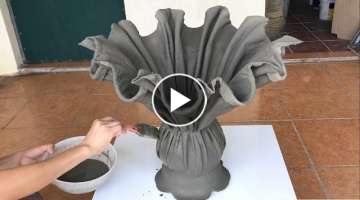 Make Unique Decorative Plant Pots From Fabric And Cement