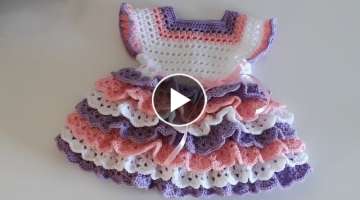 How to crochet a layered baby dress