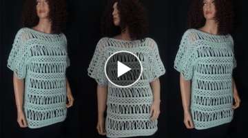 How to Crochet Striped Lace Blouse