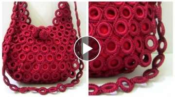 How to make round crochet pattern handbags 