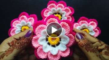 Super Easy Woolen Flower || Crochet Flowers || Woolen flower 
