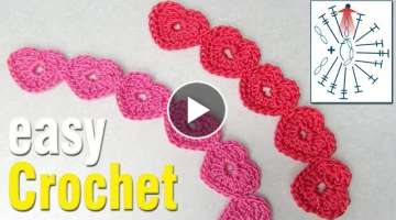 How to Crochet Hearts Cord for beginners