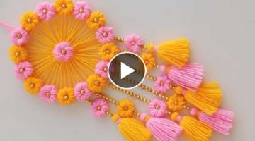 DIY Easy Woolen Flower wall hanging craft ideas