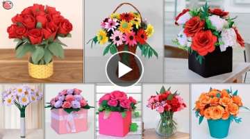 DIY Paper Flower Pots Quick Room Decor
