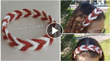 Super Easy and Fast Crochet Braided Headband Making