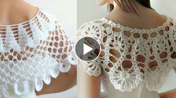 Elegant And Classy Bridal Crochet Caplet Shawl Collection 20k