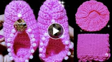 Easy beautiful crochet baby booties 