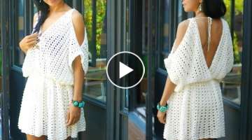 Easy crochet lace summer dress for womens