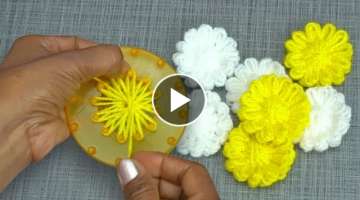 How to make woolen flowers without crochet