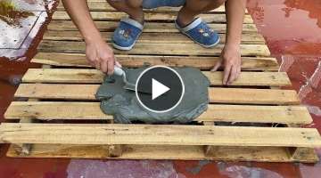 Amazing Technique making Aquarium from Wood pallet and Cemen