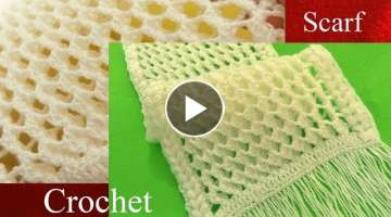 Bufanda a Crochet en punto 3D panal o nido de abeja tejido tallermanualperu