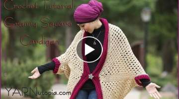 How to Crochet a Granny Square Cocoon Sweater Cardigan