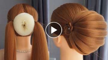 Bun Hairstyle For Lehenga Step By Step 