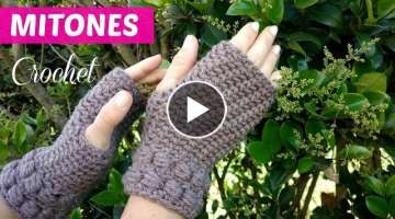 Guantes sin dedos tejidos a crochet tutorial