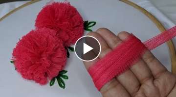  Easy Hand Embroidery flower design trick.Hand Embroidery