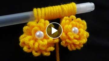 Hand Embroidery:Amazing Woolen Flower Idea With Pen