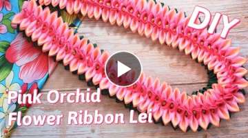 How To Make This Beautiful Pink Orchid Flower Hawaiian Ribbon Lei
