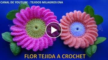 Flor margarita tejida crochet a ganchillo 