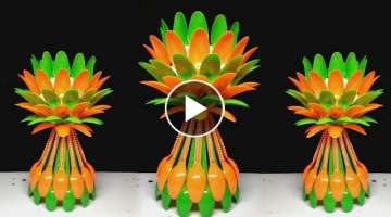 Cara Membuat Vas Bunga Dari Sendok Plastik 