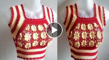 Crochet#Attrectivehomecreation#blouse How to make a beautiful crochet blouse of flower pattern n...