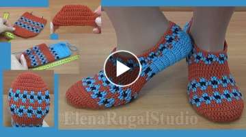 Colorful Crochet Slippers for Men or Women