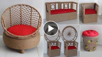 Amazing Reuse Ideas Waste material into Modern Chairs, Jute craft idea