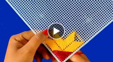 BEAUTIFUL AND SIMPLE PLASTIC CANVAS DESIGN IDEA STEP BY STEP