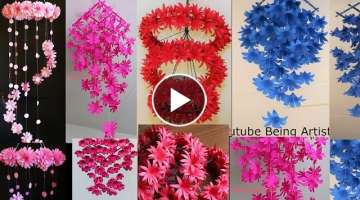 5 Beautiful Paper Flower Wall Hanging- Paper Craft 