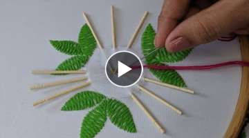 Amazing Hand Embroidery flower design trick.Easy Hand Embroidery flower design idea:Kurti/Suit/Dr...