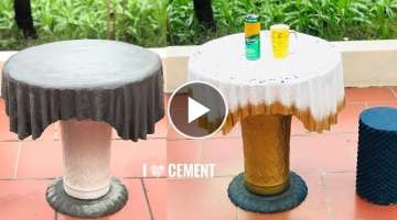  How to make a Coffee table from Cement and Old Towels at home 