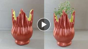 Make the Ballon and Old Fabric for Flower Decorative Pots at Home