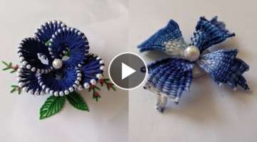 2 Amazing & Super Hand Embroidery flower design tutorial. Hand Embroidery:Flower design trick & i...