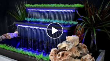 How to make Beautiful Waterfall Fountain with LED light 